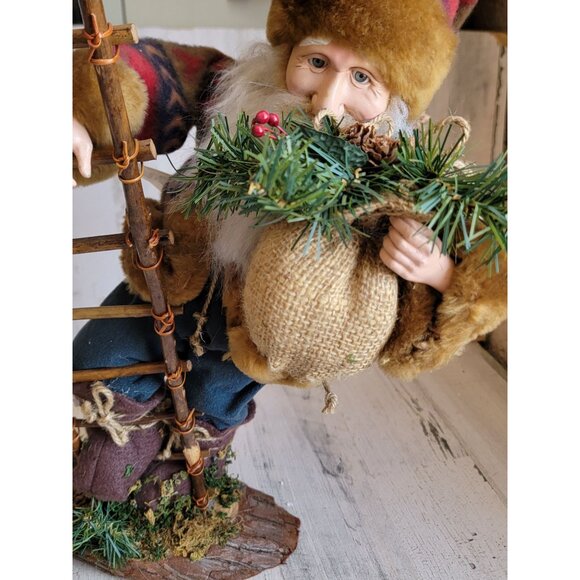 Santa ladder vintage Woodland elf unique home decor xmas - Picture 2 of 10